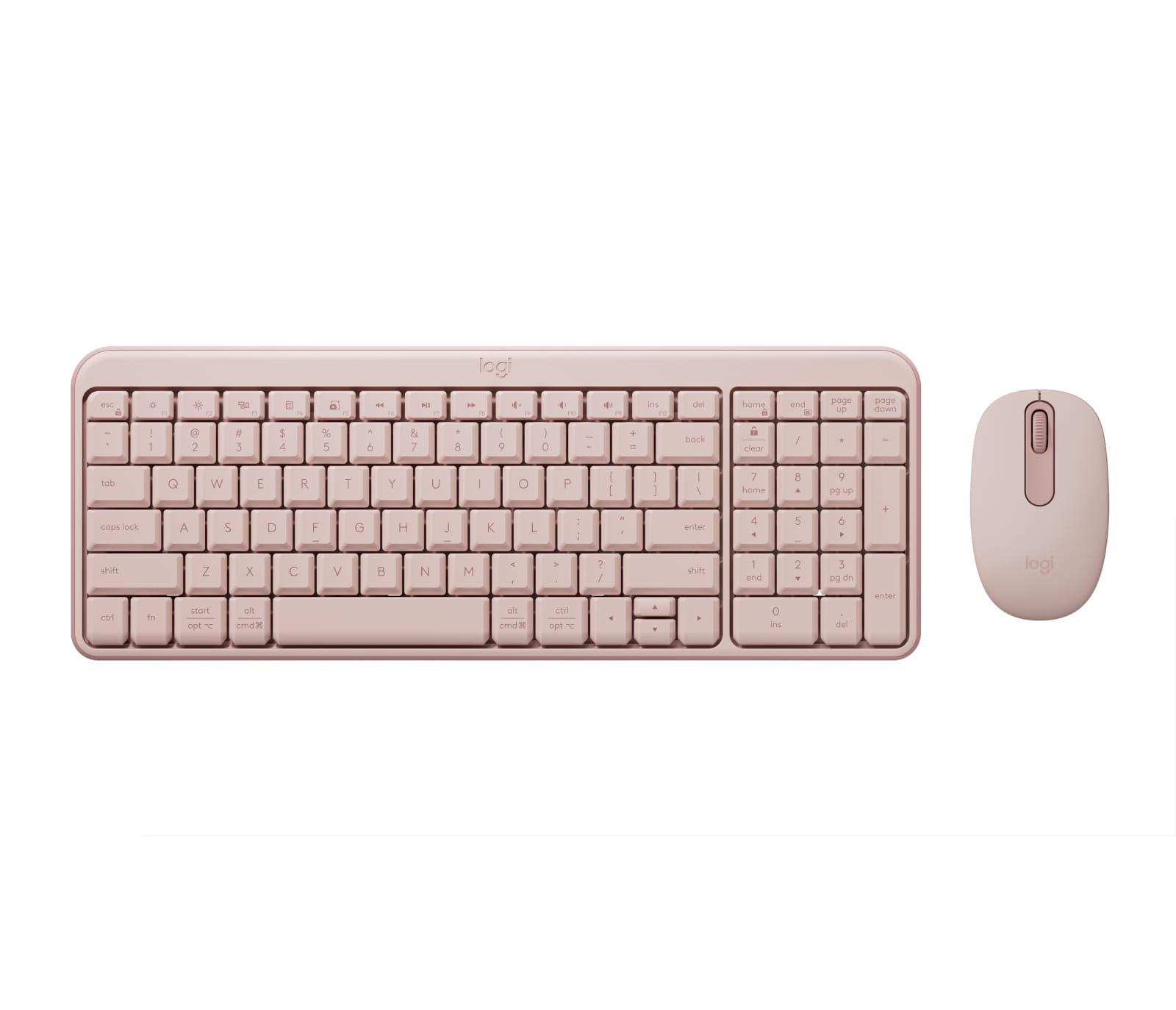 Logitech MK250 Bluetooth Wireless Compact Keyboard and Mouse Combo - Rose