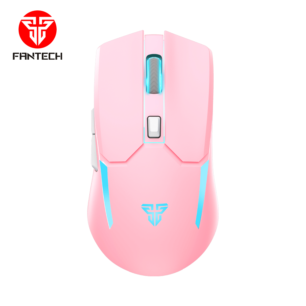 Fantech 2.4Ghz Wireless Gaming PC Mouse Mint Colour Adjustable 2400 DPI Computer Mouse-Pink