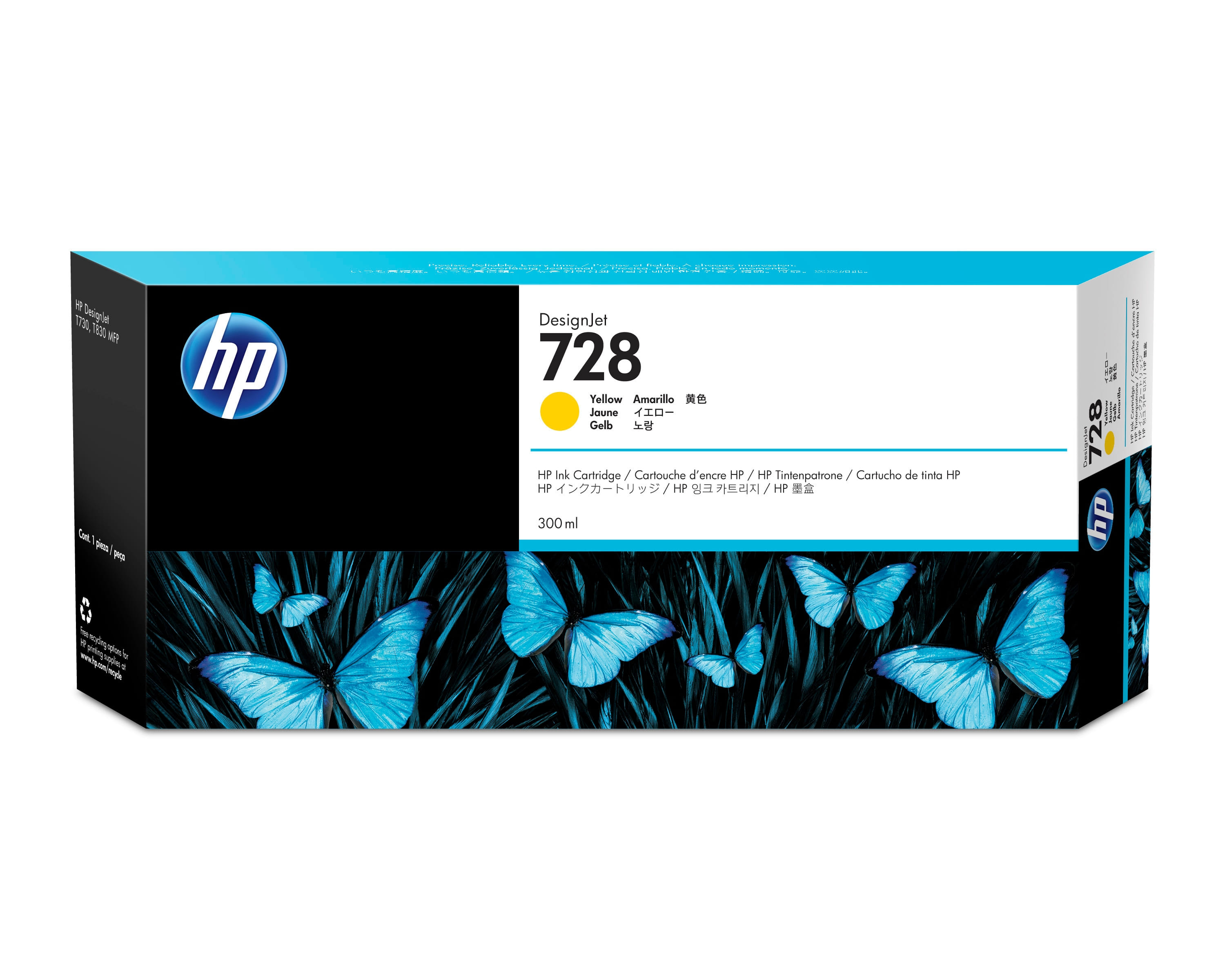 HP 728 300-ml Yellow Ink Cartridge