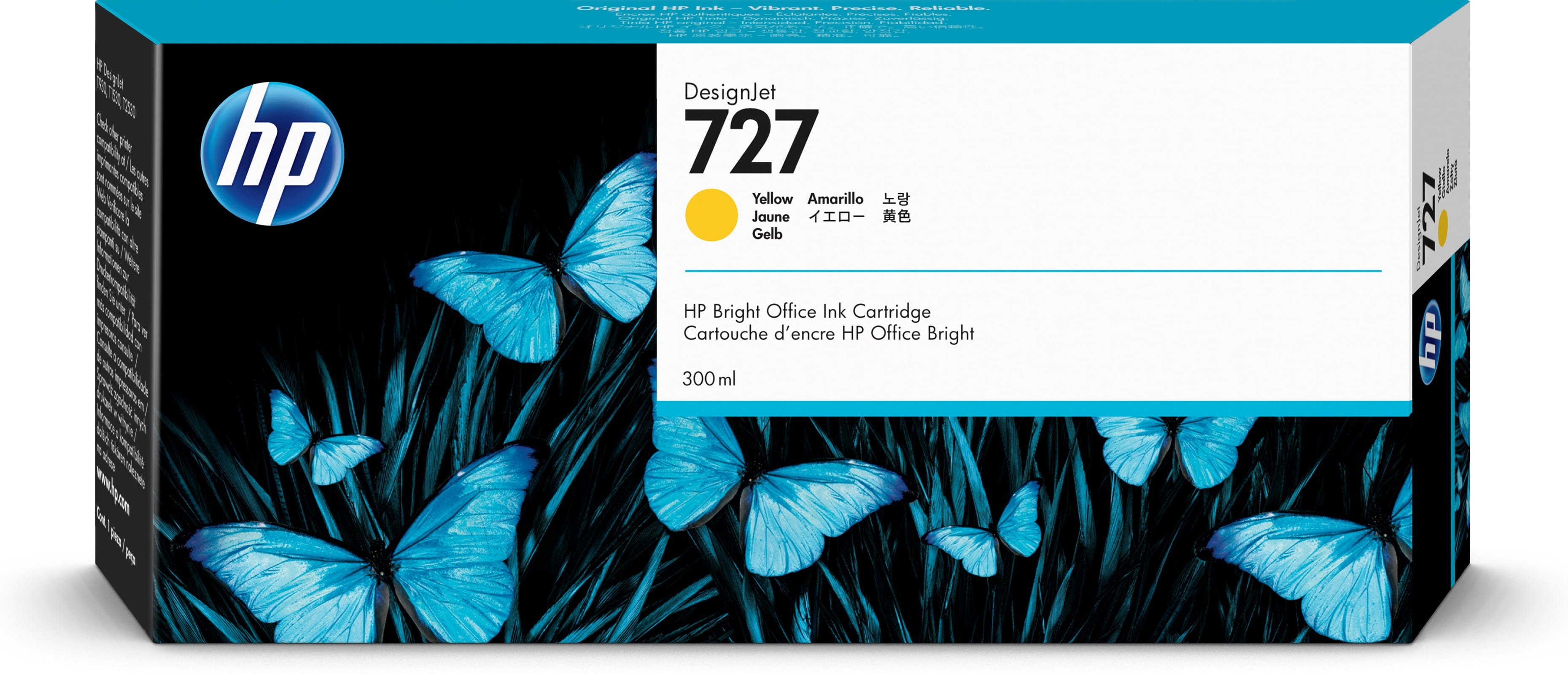 HP Ink Cartridge No 727 Yellow 300ml