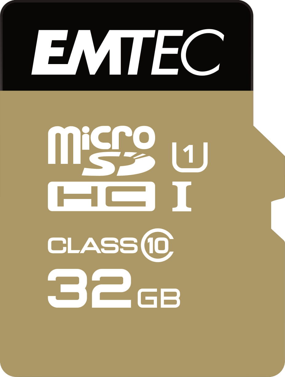 Emtec MicroSD Memory Card 32GB C10 With SD Adapter Gold