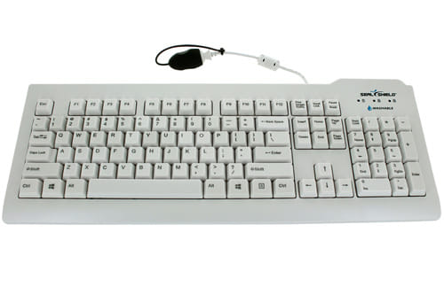 Seal Shield Silver Keyboard USB QWERTY US English White