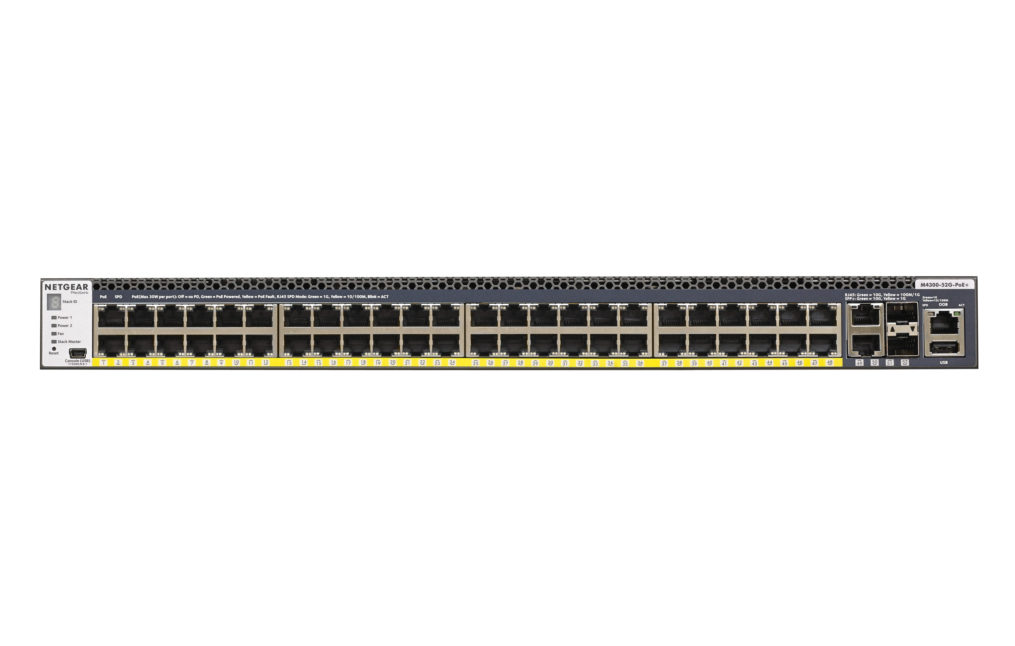 Netgear GSM4352PA 48-Port Fully Managed Stackable Layer 3 PoE+ Switch 550W PSU