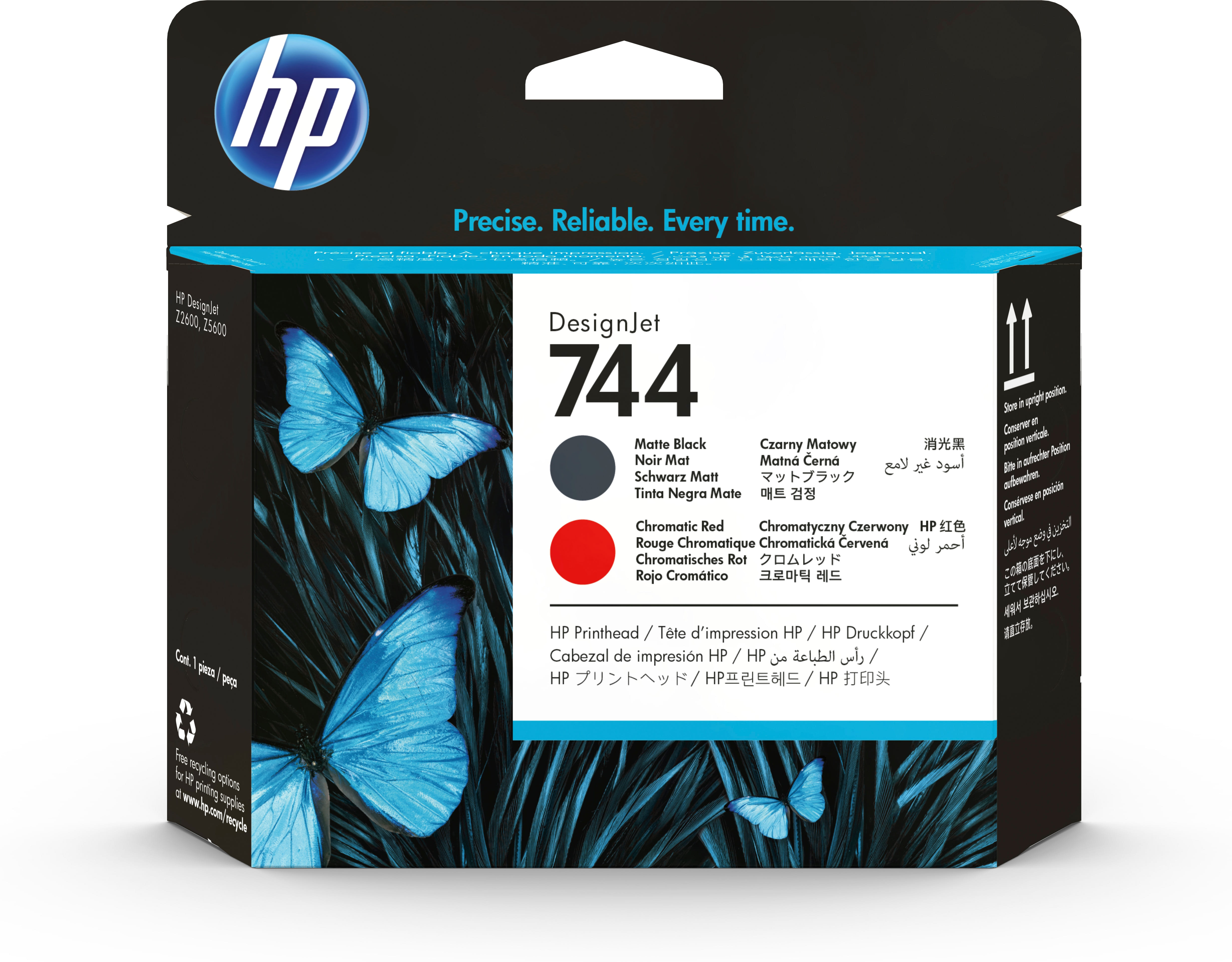 HP 744 Matte Black & Red Printhead