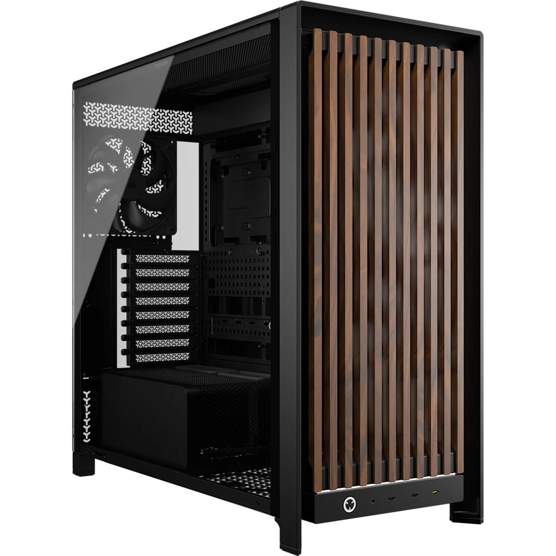 Corsair FRAME 5000D Wood RS ATX Mid-Tower Case - Black/Walnut