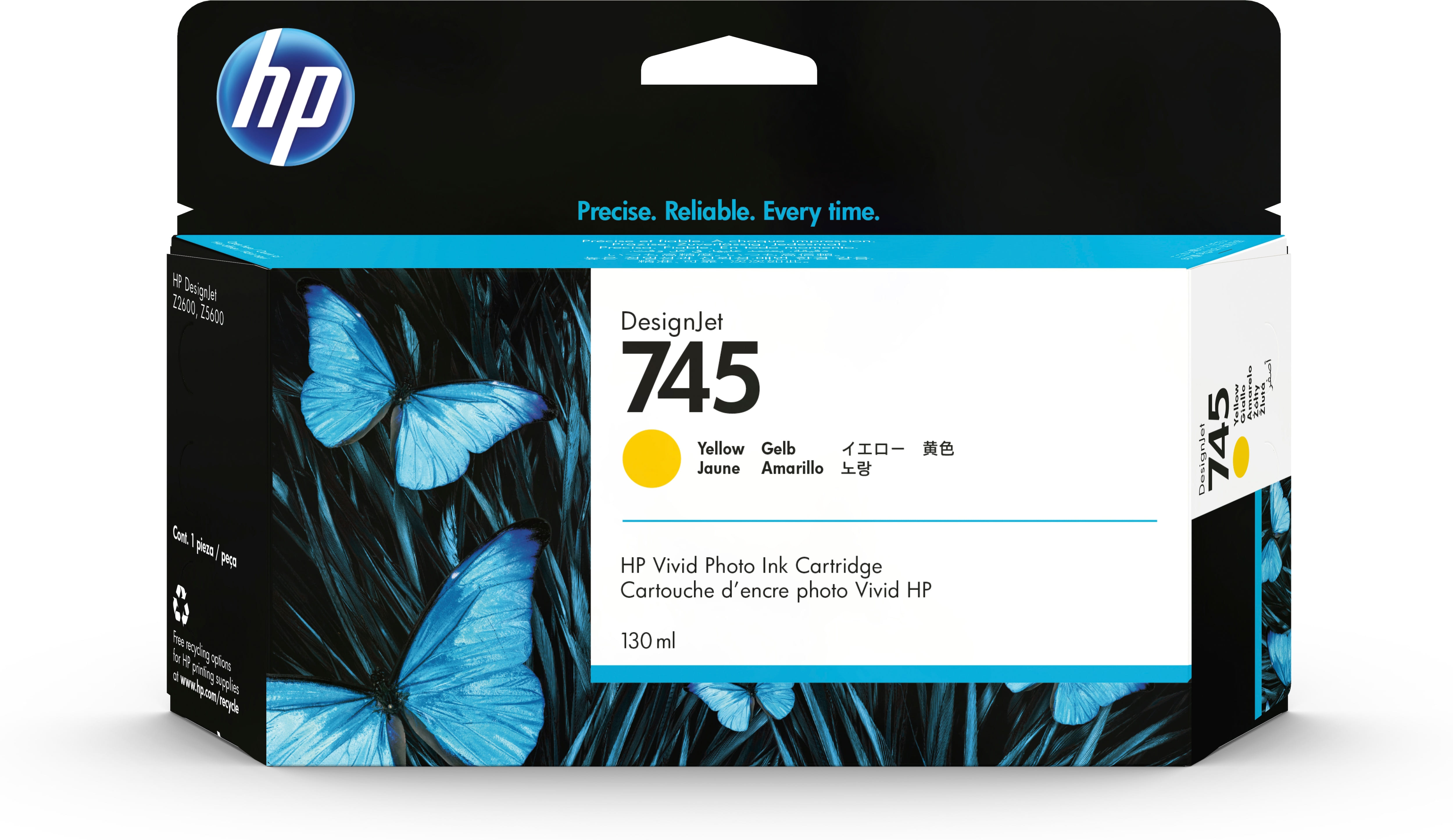 HP Ink Cartridge No 745 Yellow 130ML