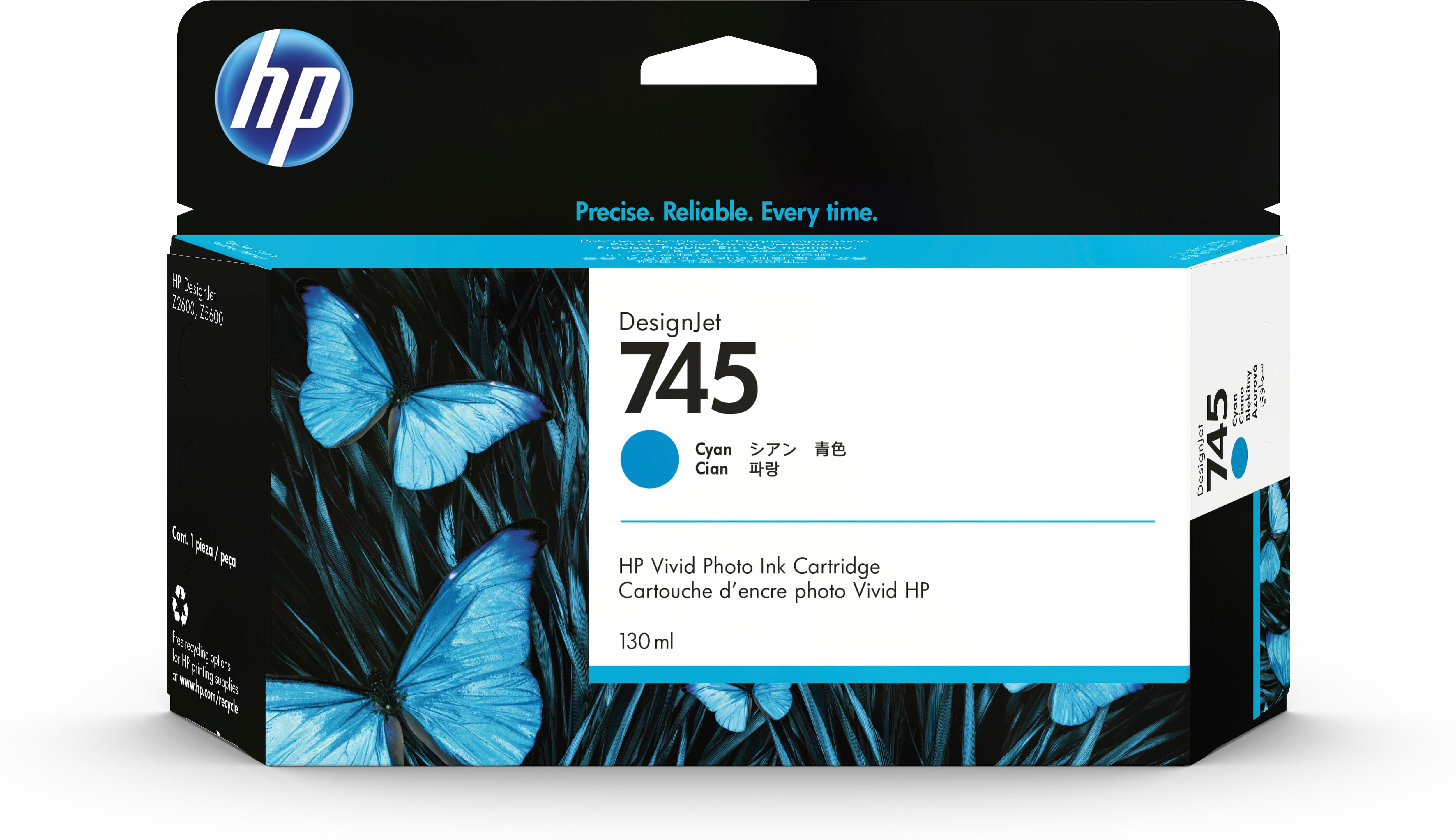 HP Ink Cartridge NO 745 CYAN 130ML