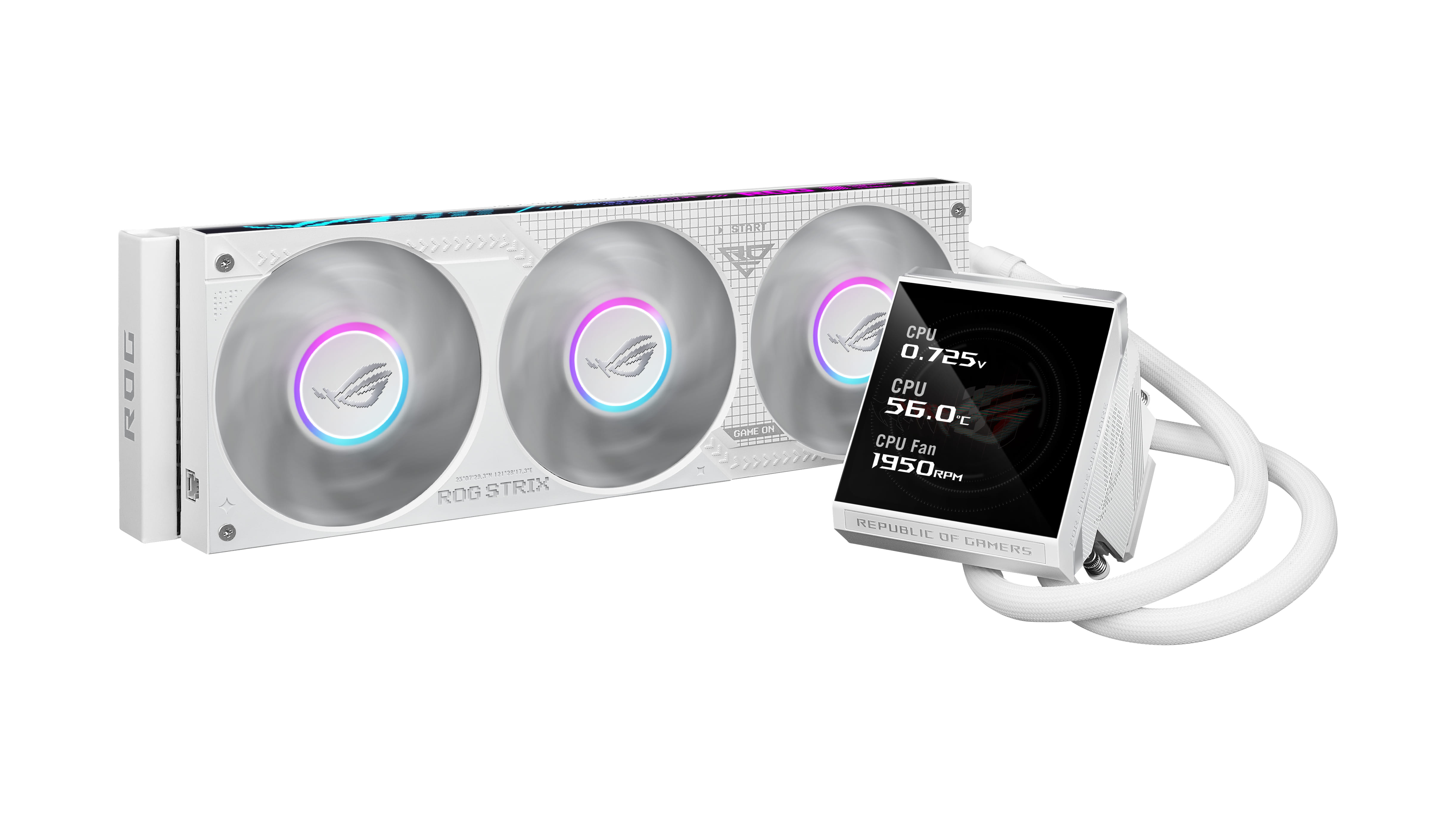 ASUS ROG Strix LC IV 360 ARGB LCD AIO Liquid CPU Cooler - White Edition