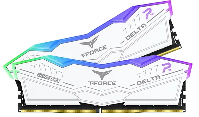 Team T-Force DELTA RGB 16GB (8x2) DDR5-5200 Memory - White