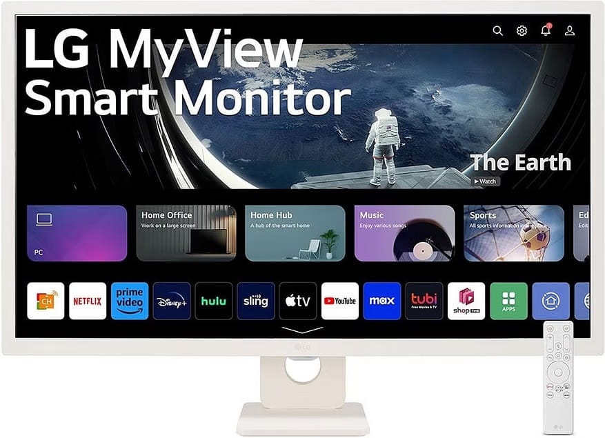 (Refurbished) LG 32SR50F-W 31.5" FHD IPS Smart Monitor with webOS - White