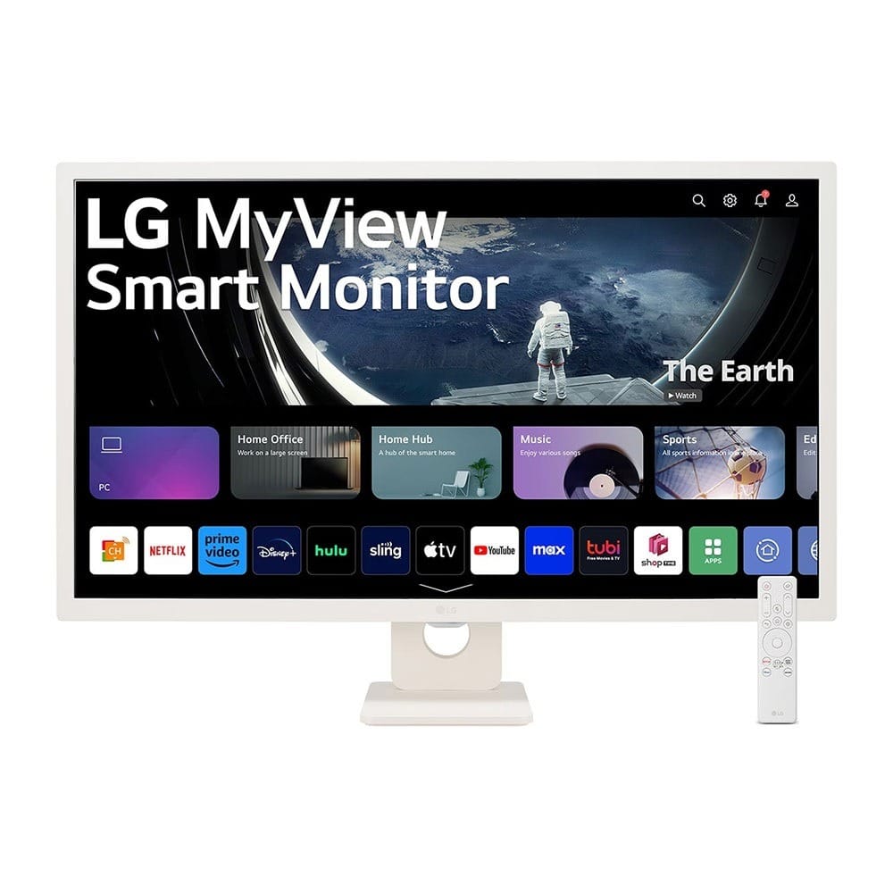 LG MyView 31.5" Full HD IPS All-in-One Smart Monitor for Streaming with webOS - White