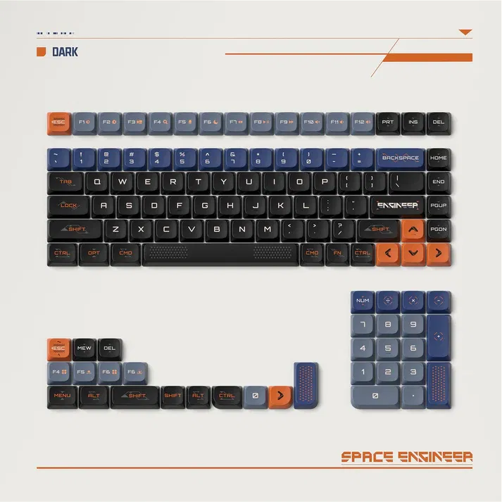 Nuphy x Keytok LP Space Engineer nSA Dark Keycaps