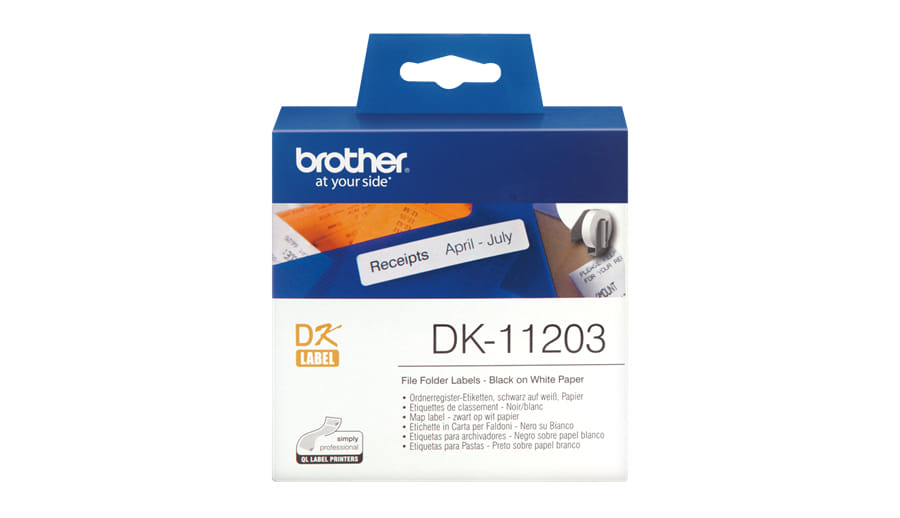 Brother White File Folder Labels 17mmx87mm