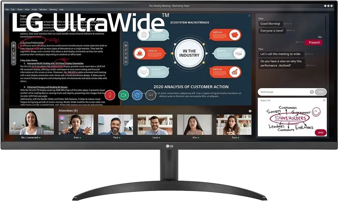 (Refurbished) LG 34WP500 34" UltraWide FHD 75Hz HDR10 FreeSync Monitor