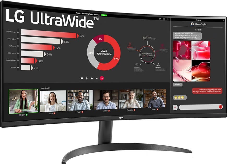(Ex-Demo) LG 34WR50QK 34" WQHD Curved Ultrawide HDR10 100Hz Monitor