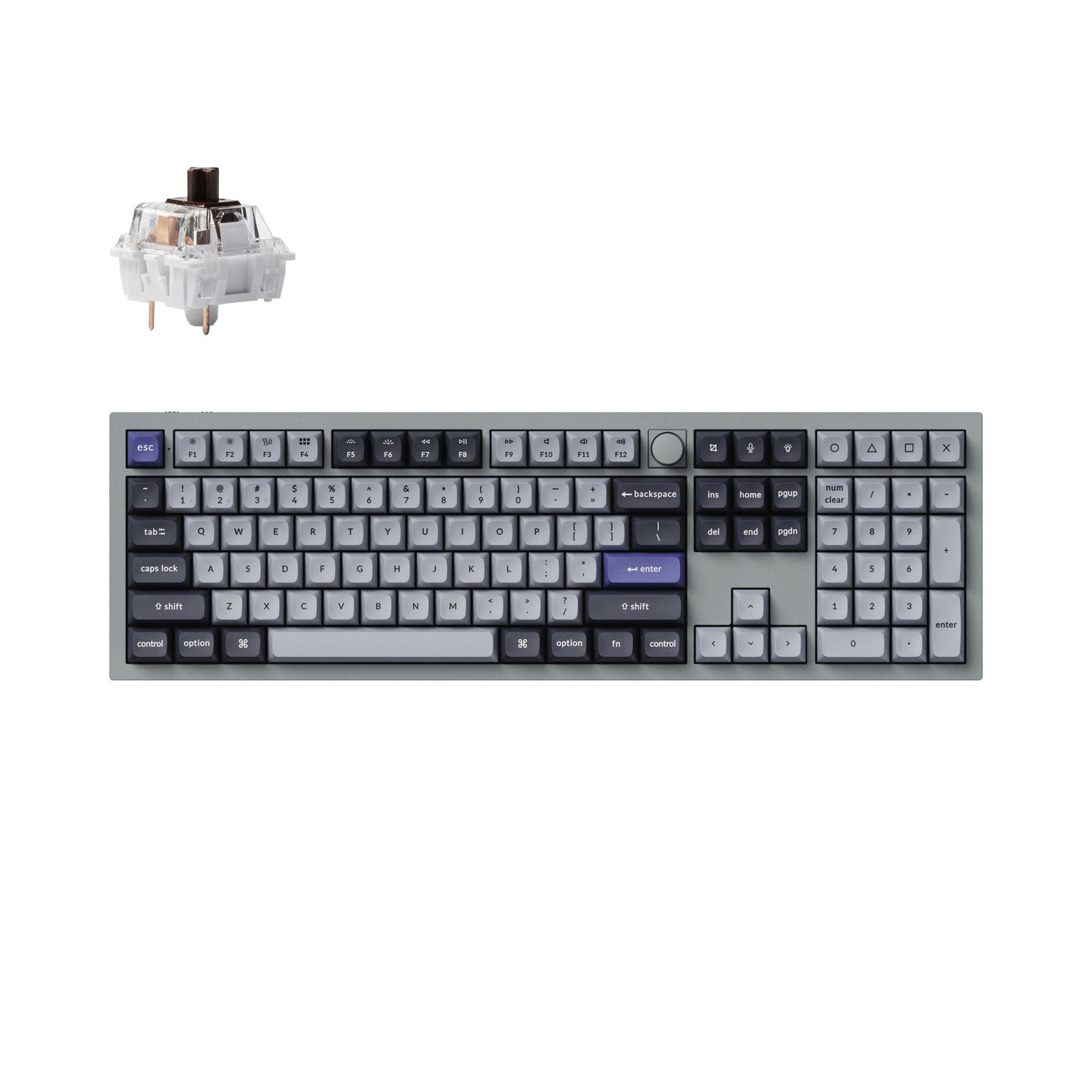 Keychron Q6 Pro QMK/VIA Wireless Custom Mechanical Keyboard - Fully Assembled Knob/Silver Grey/Keychron K Pro Brown
