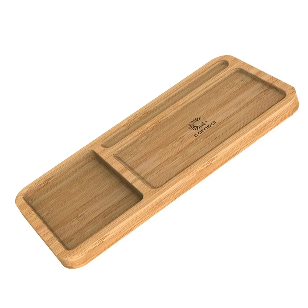 Comsol 10W Wless Charging Bamboo Desk Organiser