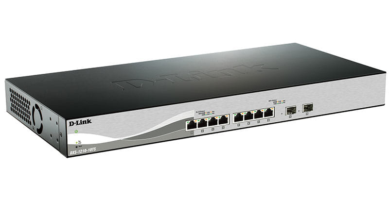 D-Link DXS-1210-10TS 10-Port 10 Gigabit Smart Managed Switch With 8 10GBase-T and 2 SFP+ Ports