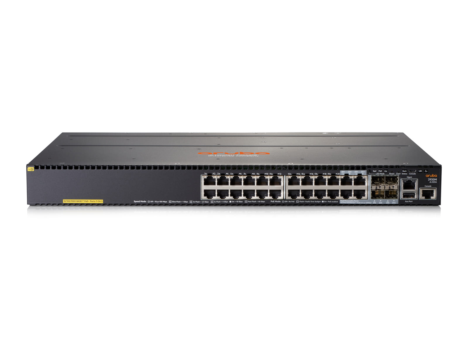 Aruba 2930M 24G PoE+ 1-Slot Managed L3 Gigabit Ethernet (10/100/1000) Power over (PoE) 1U Grey