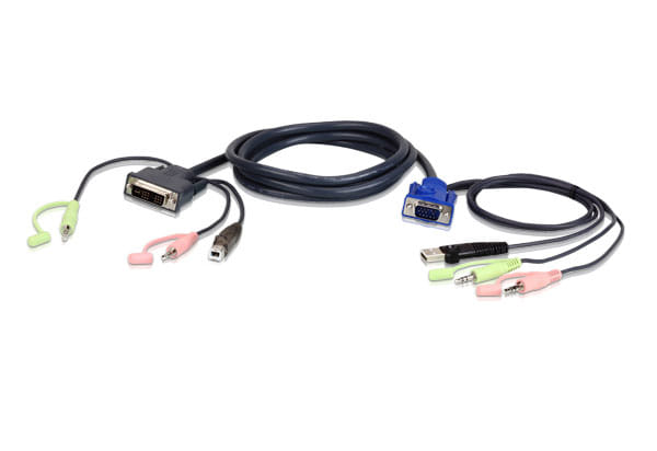 Aten 1.8m VGA (D-Sub) + 3.5mm USB Type-A DVI-I Type-B Cable