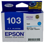 Epson 103 Cyan Ink Cartridge For T30,T40W,TX600FW