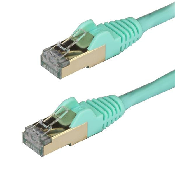 StarTech 1m Aqua Cat6a Ethernet Cable - Shielded (STP)