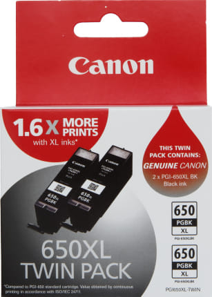 Canon PGI650XL Black Ink Twin Pack-500 A4