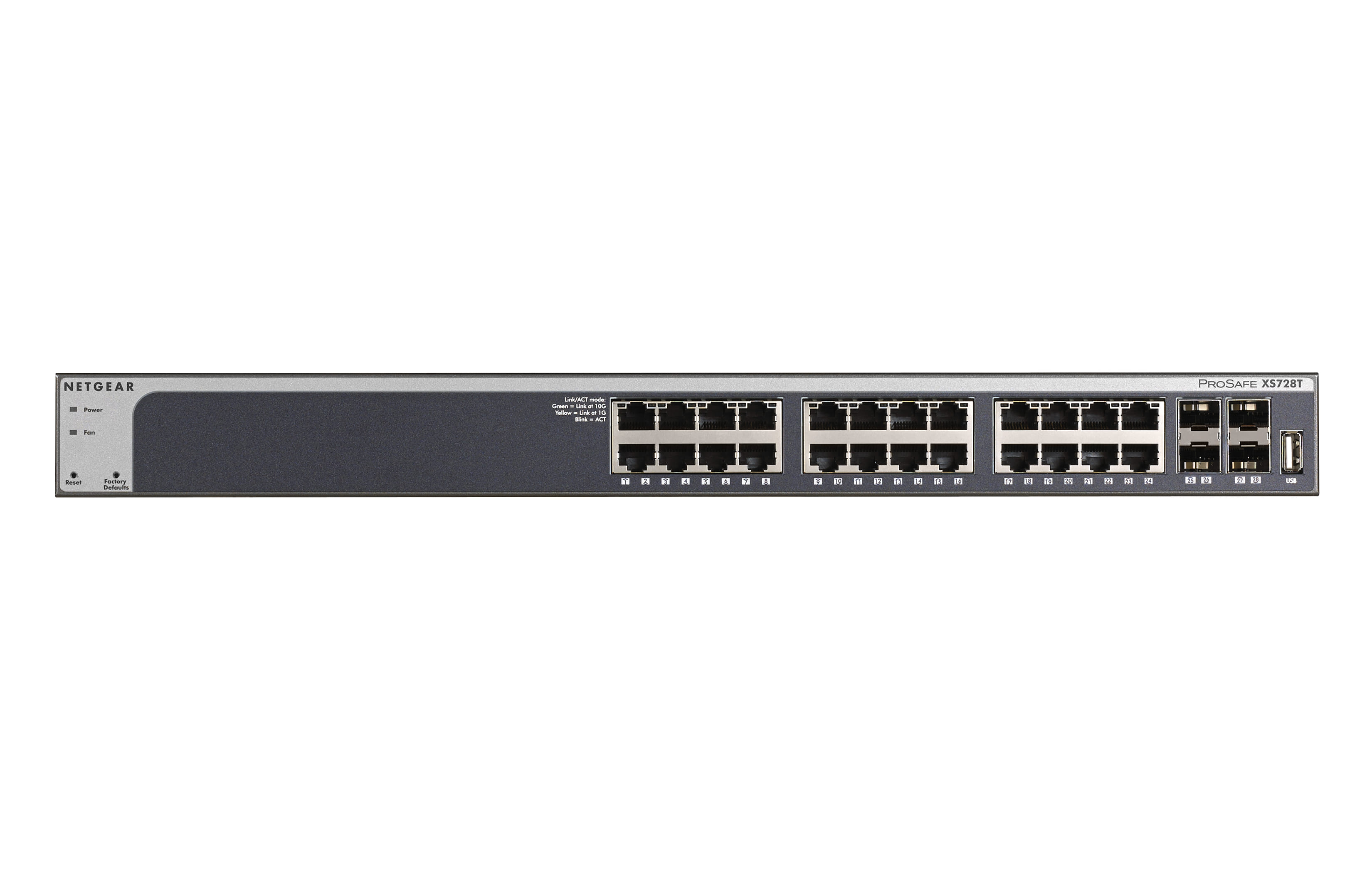 Netgear xS728T Managed L2+/L3 10G Ethernet (100/1000/10000) Black