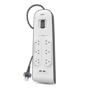 Belkin 6-Port Surge Protector with 2 USB-Charging Ports - 2M Cord