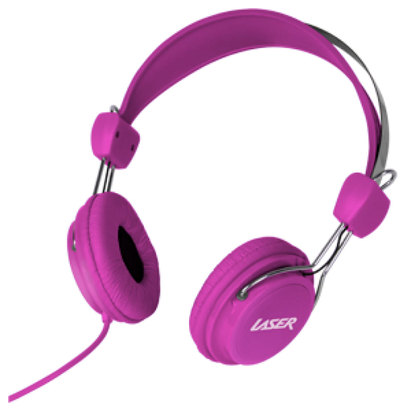 Laser Headphones Stereo Kids Friendly Colourful - Pink