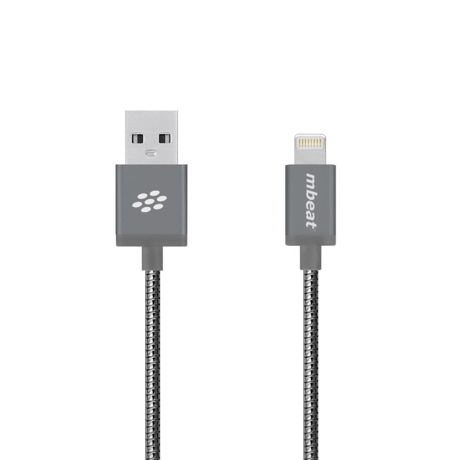 mbeat Toughlink 1.2m Lightning Cable Gray