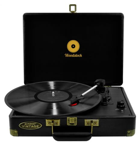 mbeat Woodstock Retro Turntable Player Black