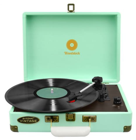 mbeat Woodstock Retro Turntable Player Blue