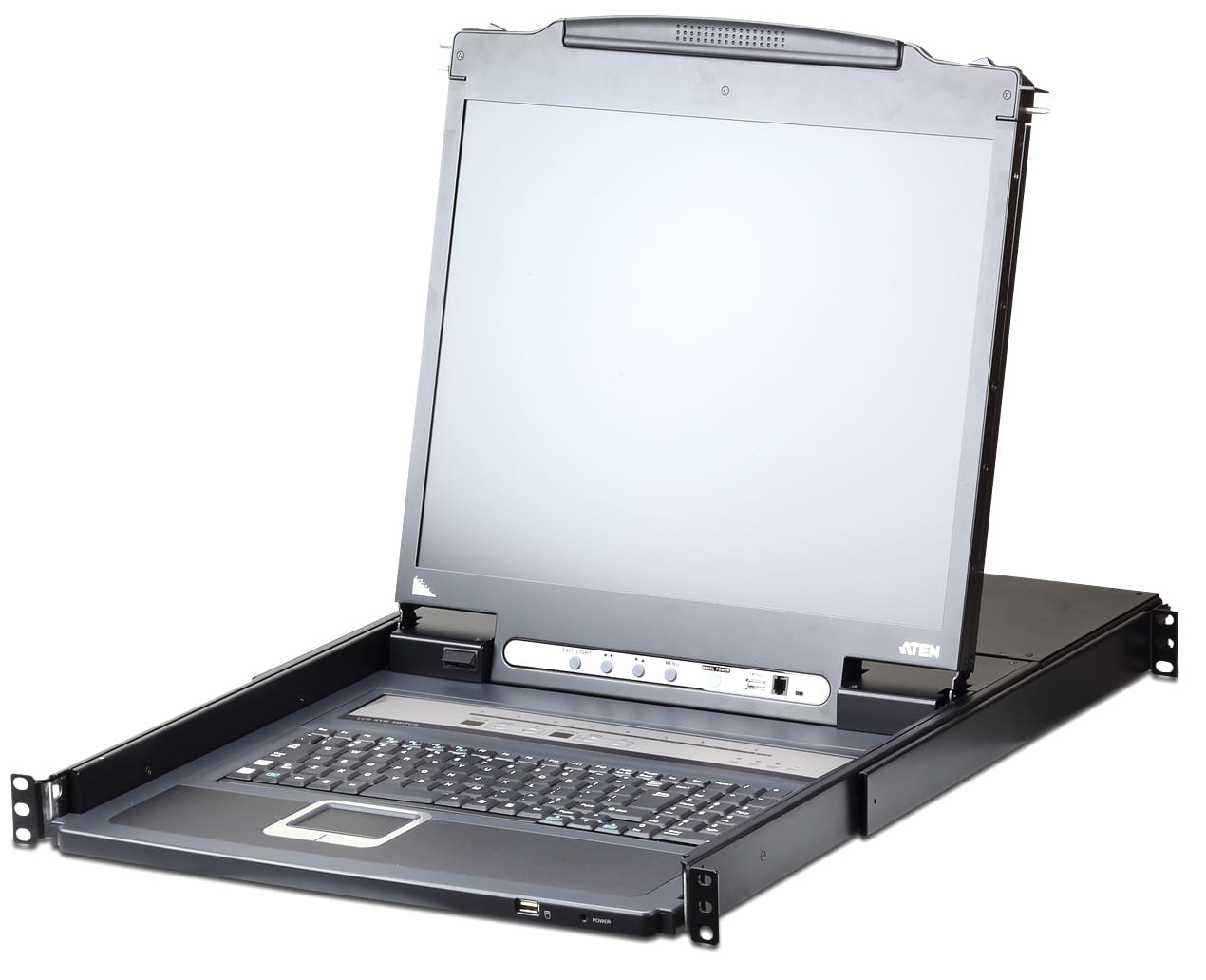 ATEN 19" 1 Local/Remote Share Access 8-Port Single Rail LCD KVM over IP Switch