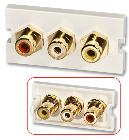 Lindy Audio/Video Snap-In Module 3x RCA F/F