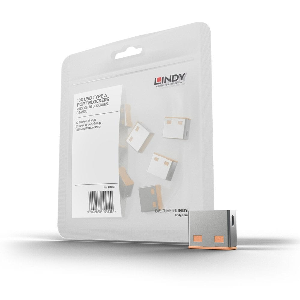 Lindy USBA Port Blocker 10Pack w/o Key - Orange