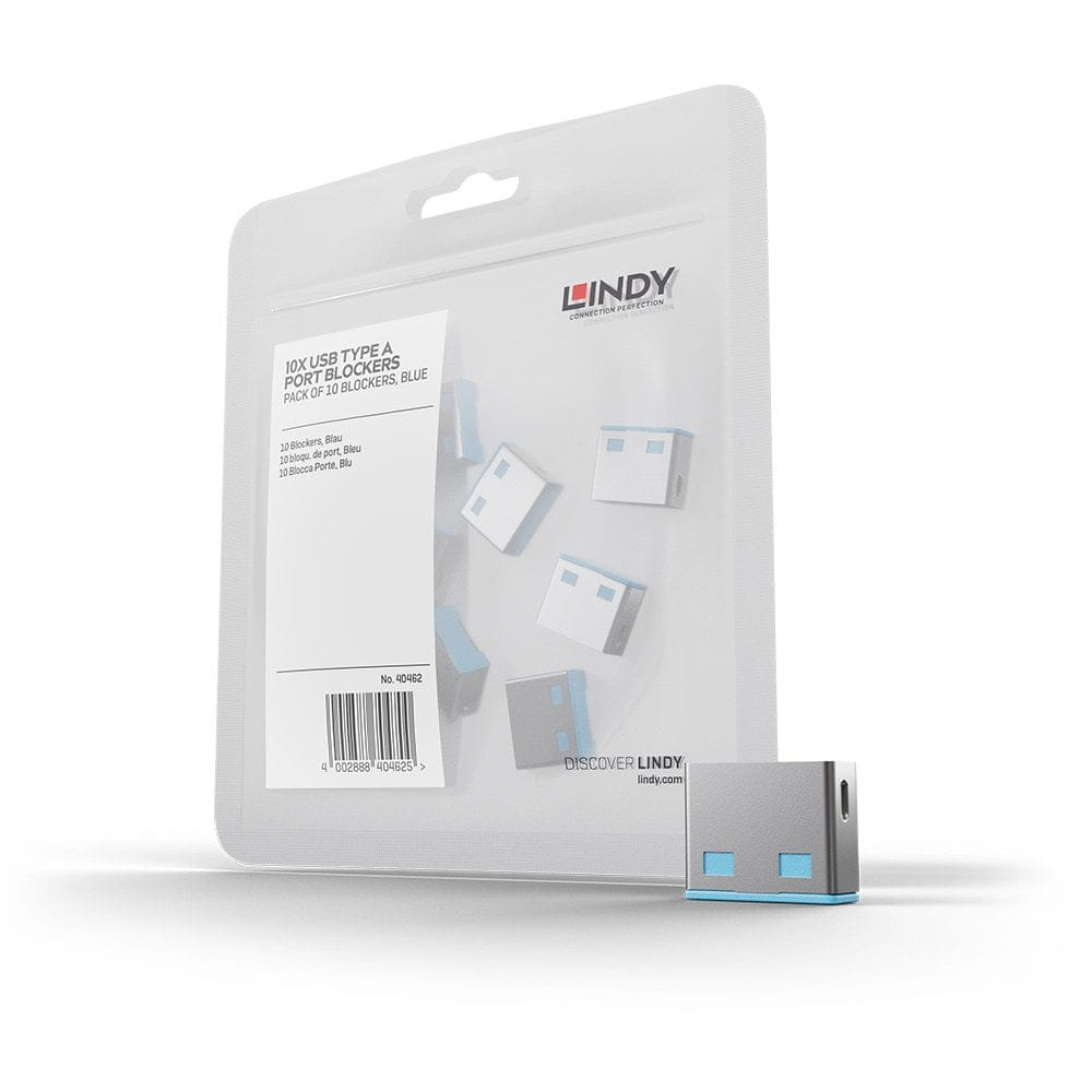 Lindy USBA Port Blocker 10Pack w/o Key - Blue