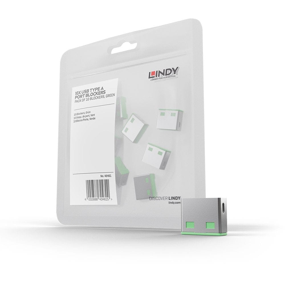 Lindy USBA Port Blocker 10Pack w/o Key - Green