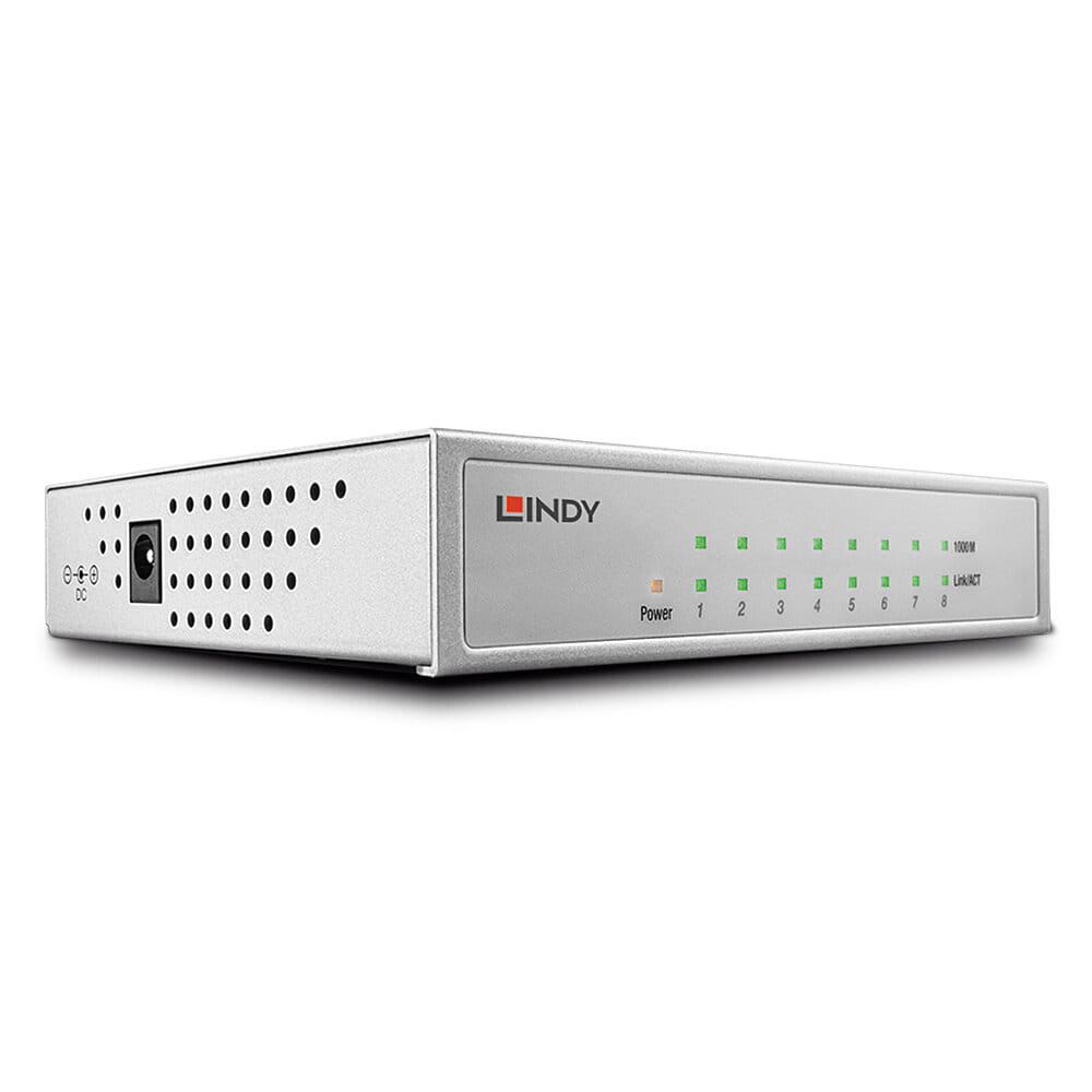 Lindy 25045 8-Port 10/100/1000 Gigabit Desktop Network Switch