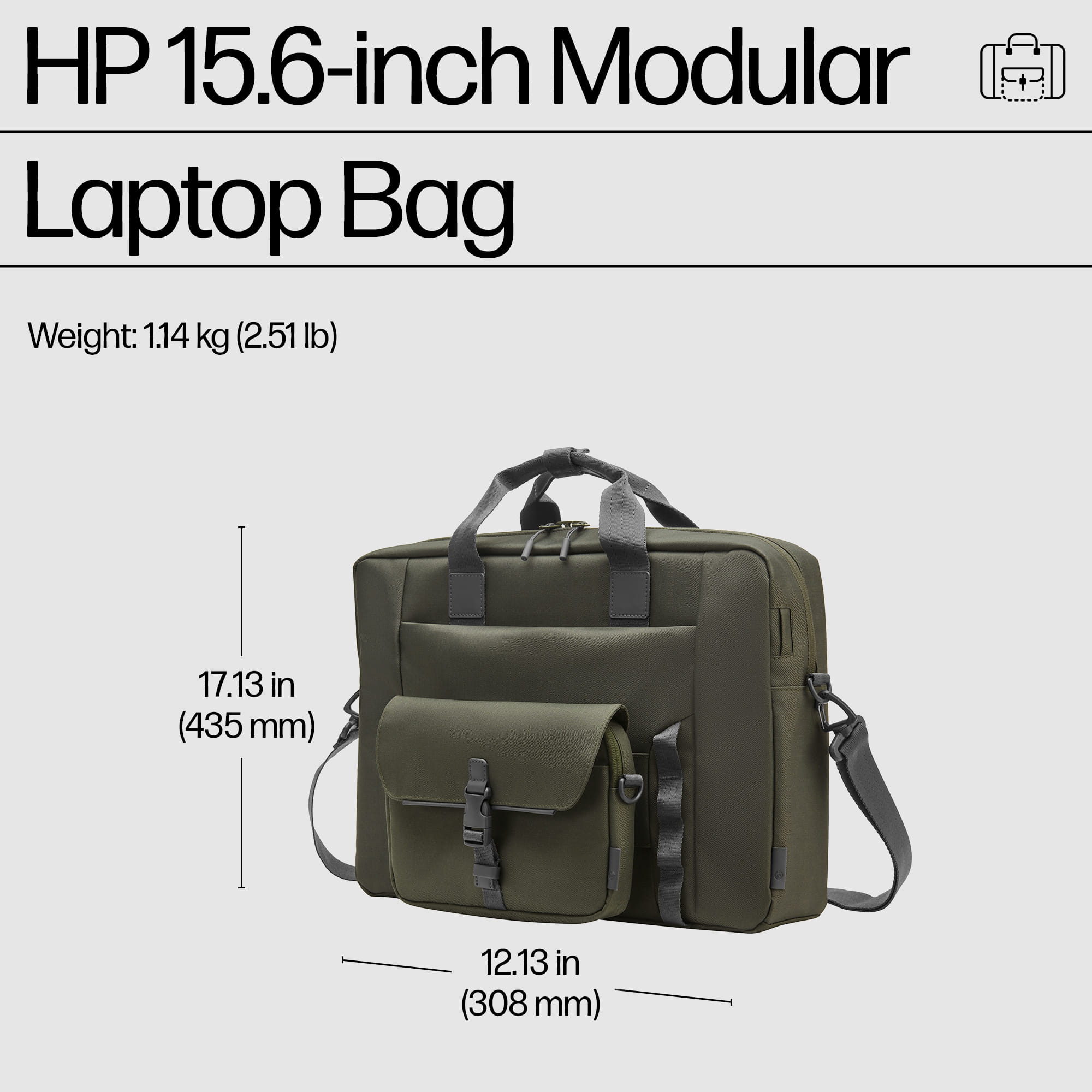 HP 15.6" Modular Laptop Bag