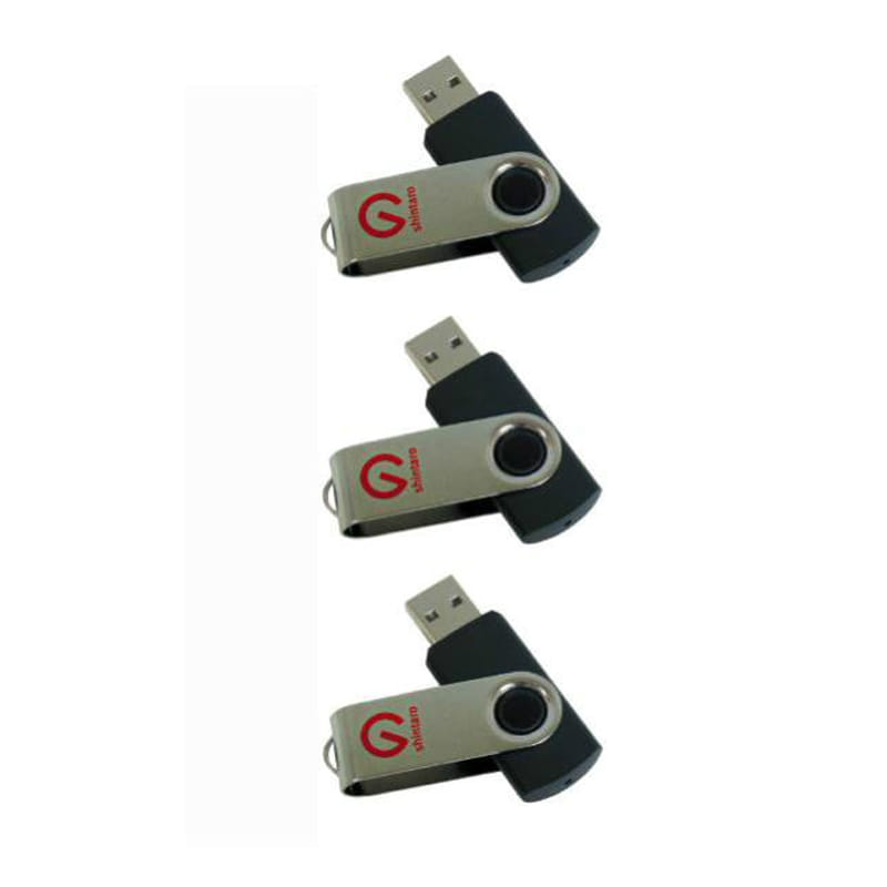 Shintaro 8GB Rotating Pocket Disk 3 Pack USB2.0