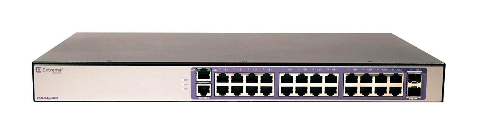 Extreme Networks 210-24P-GE2 24-Port PoE+ 2SFP Managed Switch