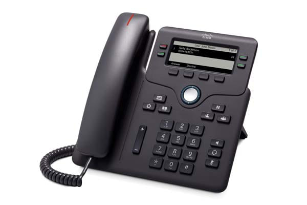Cisco 6851 IP Phone Black Wired Handset 4 lines Wi-Fi