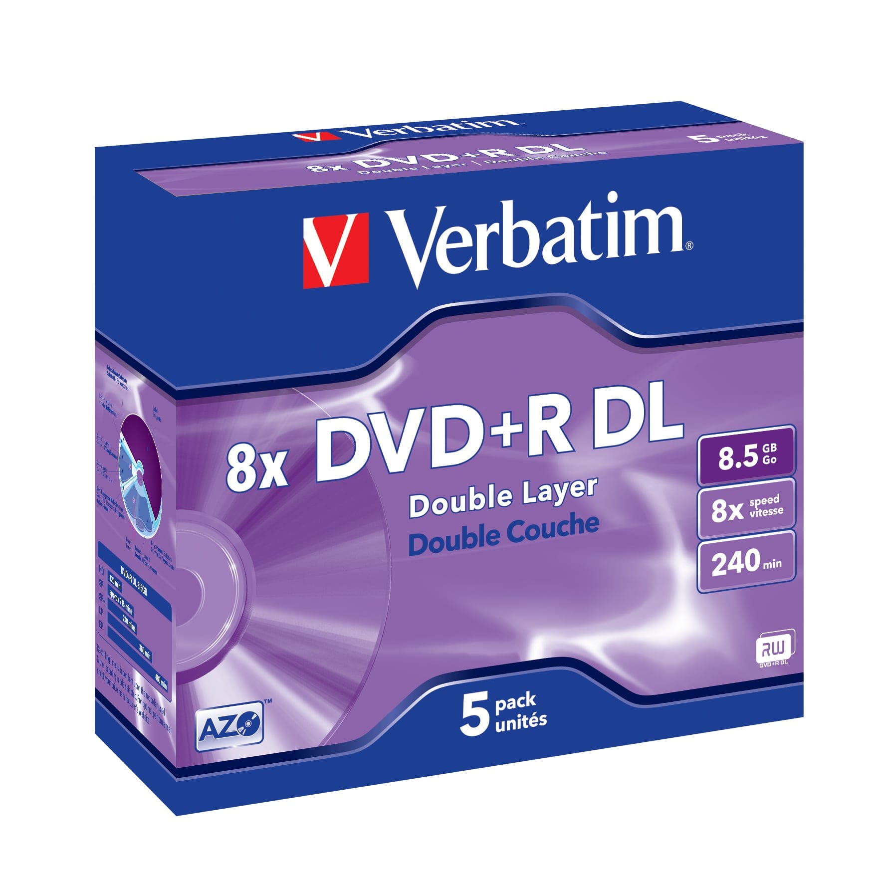 Verbatim DVD+R Dl 5Pk Jewel Case