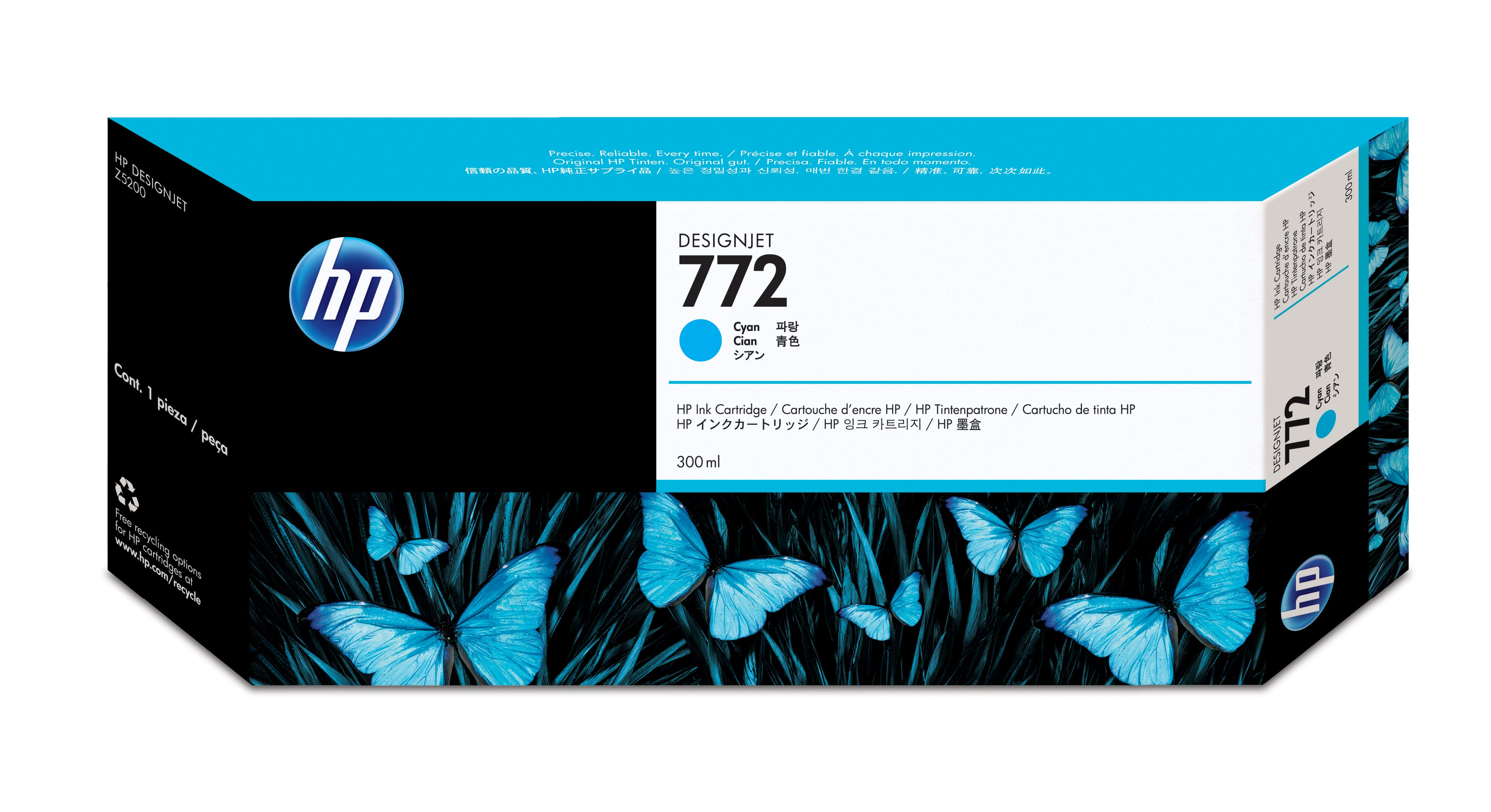 HP 772 300ml Cyan Ink Cartridge