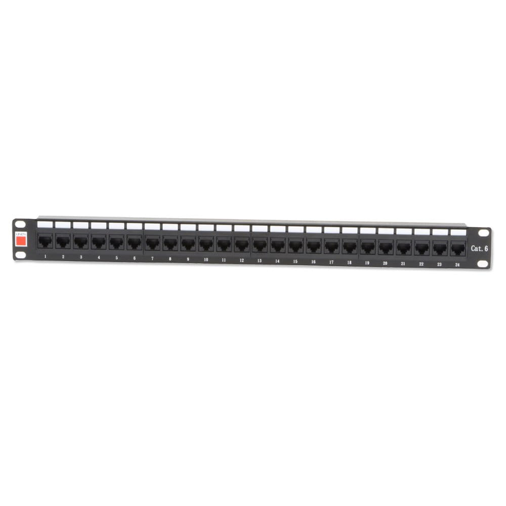 Lindy 24 Port CAT6 RJ-45 Patch Panel 1U Black