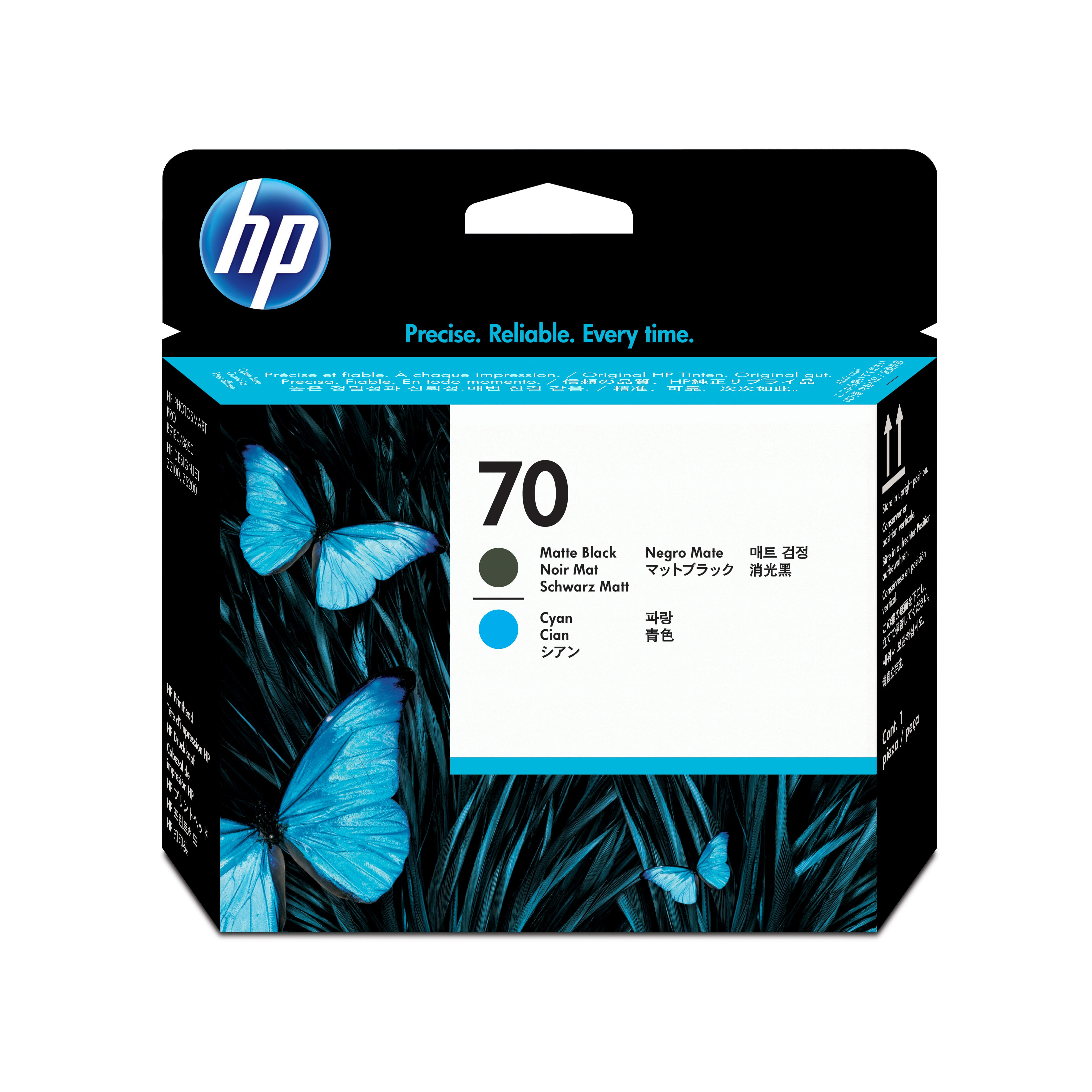 HP 70 Matte Black And Cyan Printhead