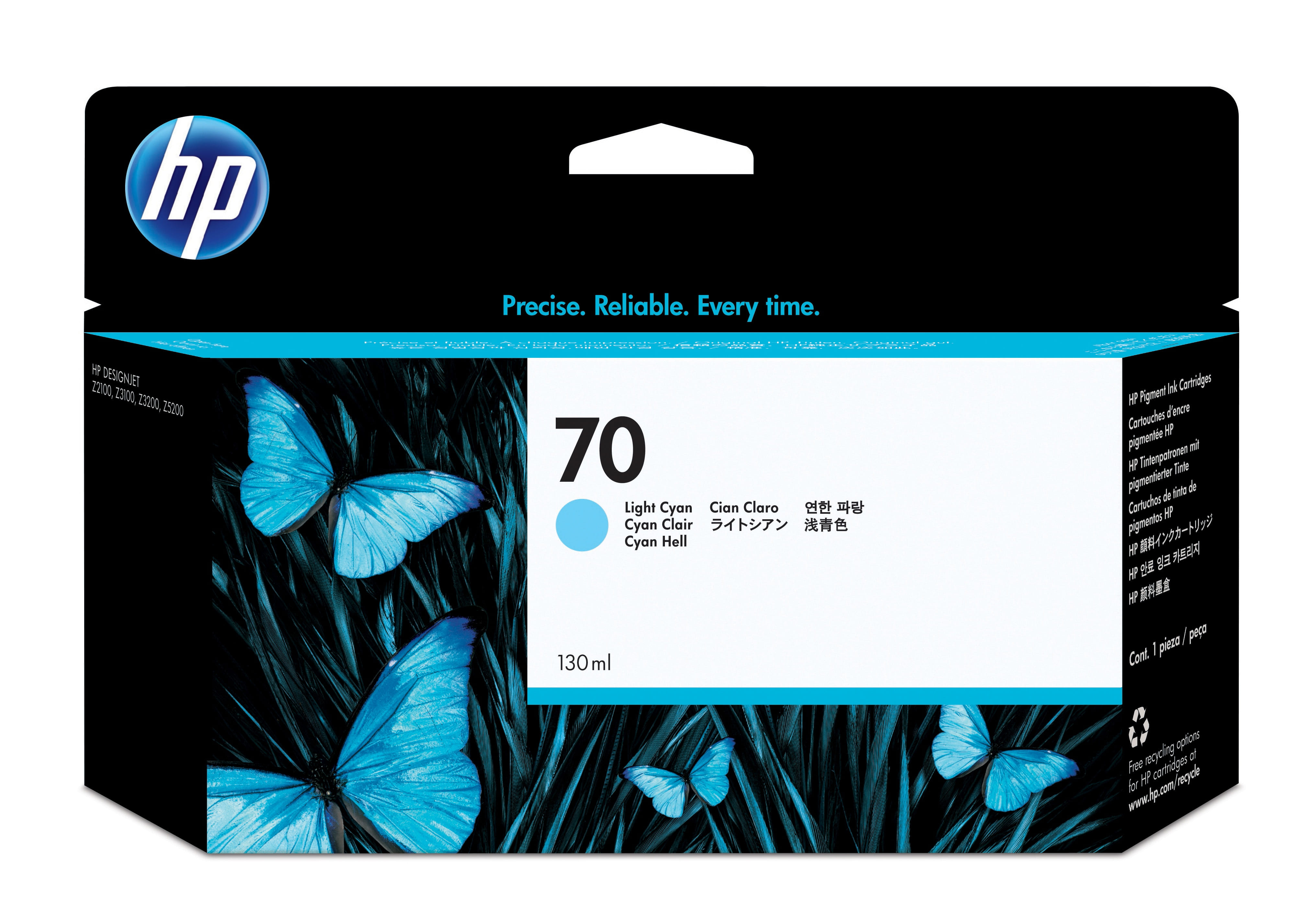 HP 70 130ml Light Cyan Ink Cartridge