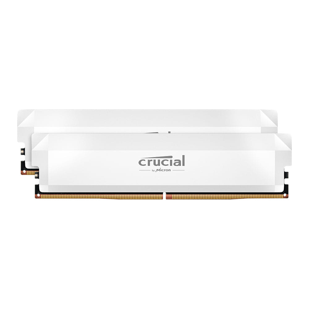 Crucial Pro 32GB (16GBx2) DDR5-6400 UDIMM Memory - White
