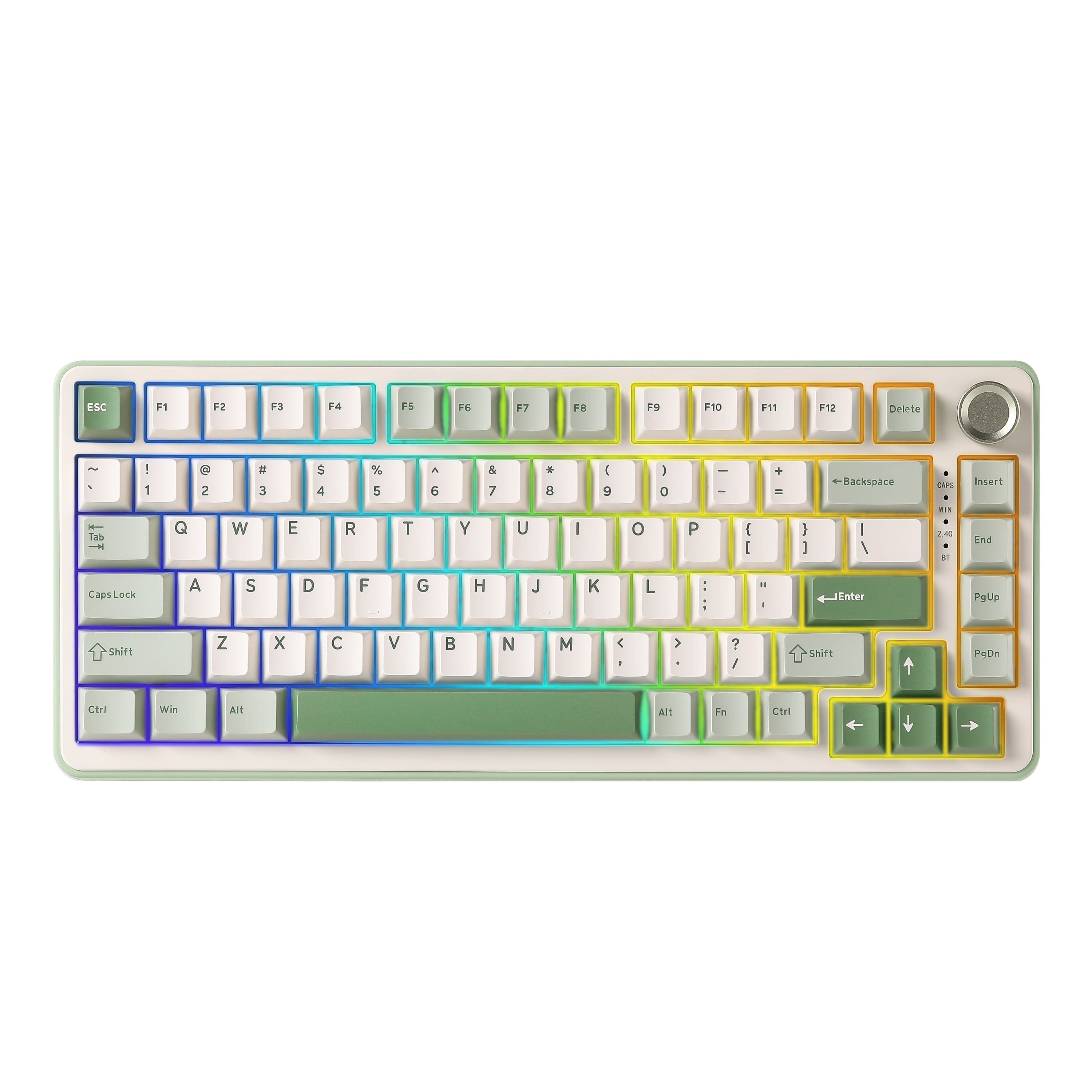 YUNZII B75 Pro RGB Matcha Green Mechanical Wireless Keyboard - Milk Hot-swappable Linear Switch